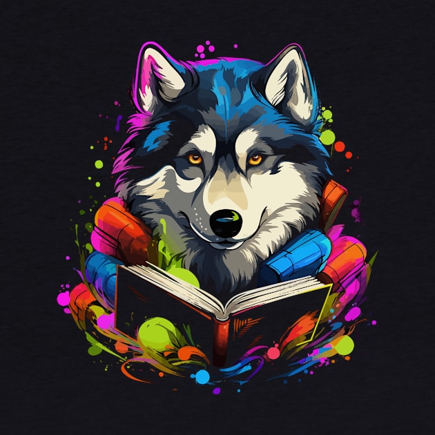 Alaskan Husky Reads Book by JH Mart